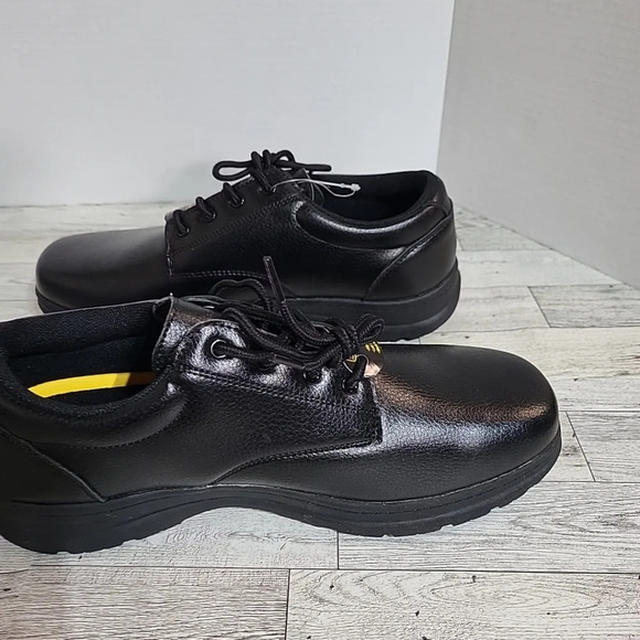 Perry Ellis Portfolio Men's 9.5 M Slip Guard Resistant Blk Work Shoes Ultra Foam - Picture 7 of 8